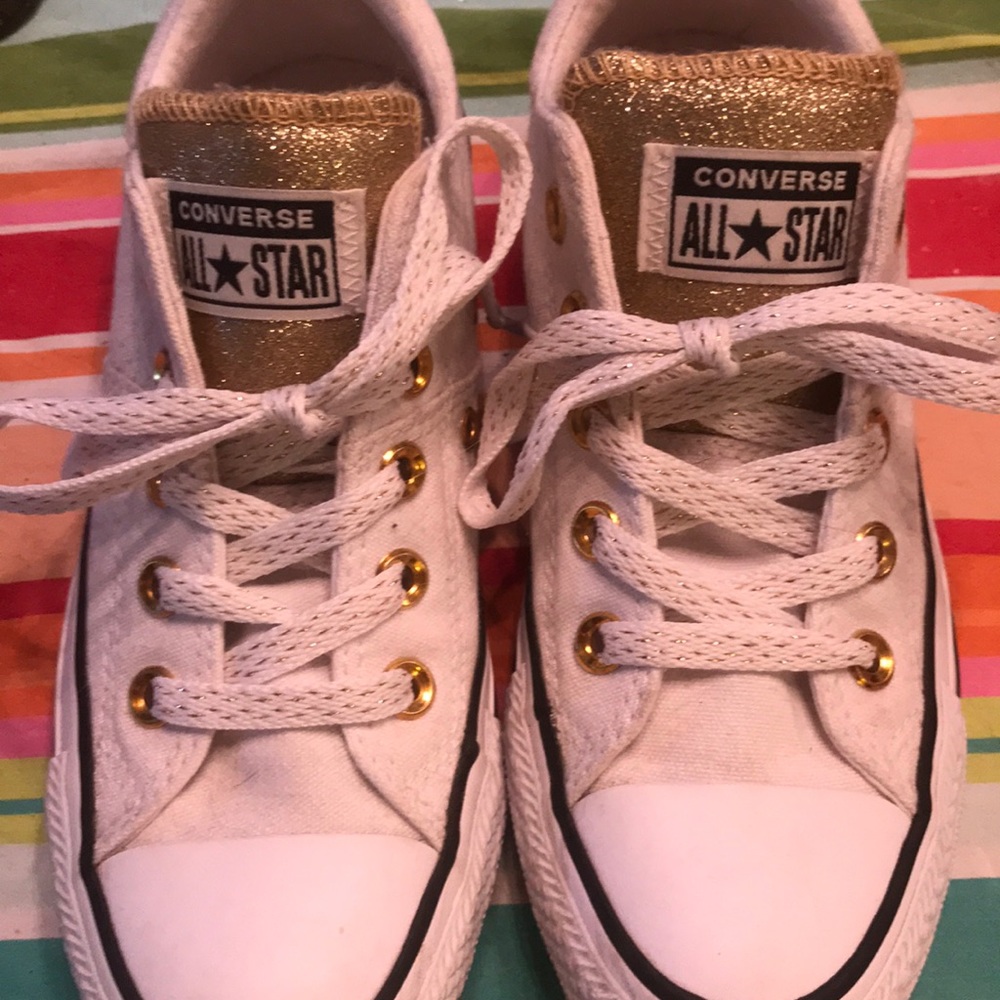 Natural and Gold Ladies Converse